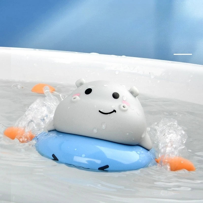Wind-up Pig Pull String Bath Toys, Baby Kids Water Fun Swimming Pool Floating Squeeze & Spray Animal water Toys for Kids Atypical Journey Store