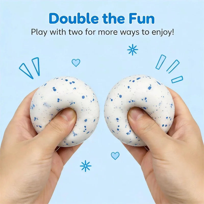 Needoh Snow Ball Crunch Stress Ball Squishy Fidget Sensory Toy Soft Quick Rebound Flour Filling  Anti-anxiety Decompression Toy Atypical Journey Store
