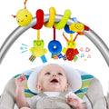 Soft plush car seat toys spiral activity hanging rattle for infants and newborns