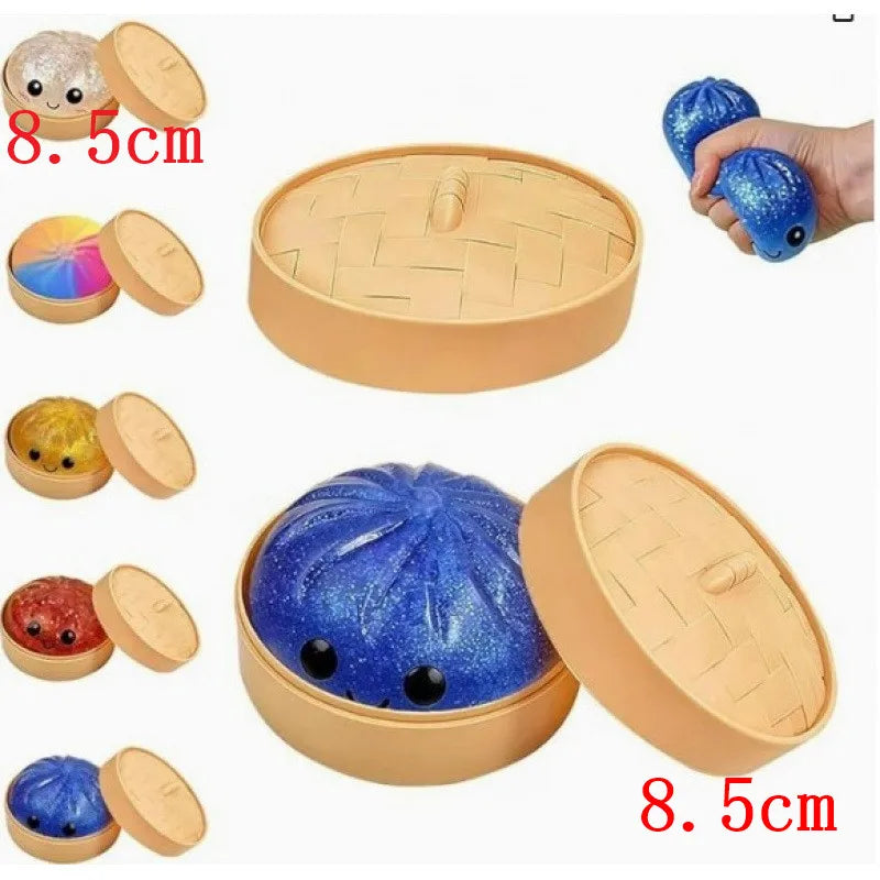 5.5/8.5cm Stress 1-12Pcs Dumpling Squash Toy Dampaline Squishy with Box Dumplings Sensory Squeeze Toy for  Relief Gift Birthday Atypical Journey Store