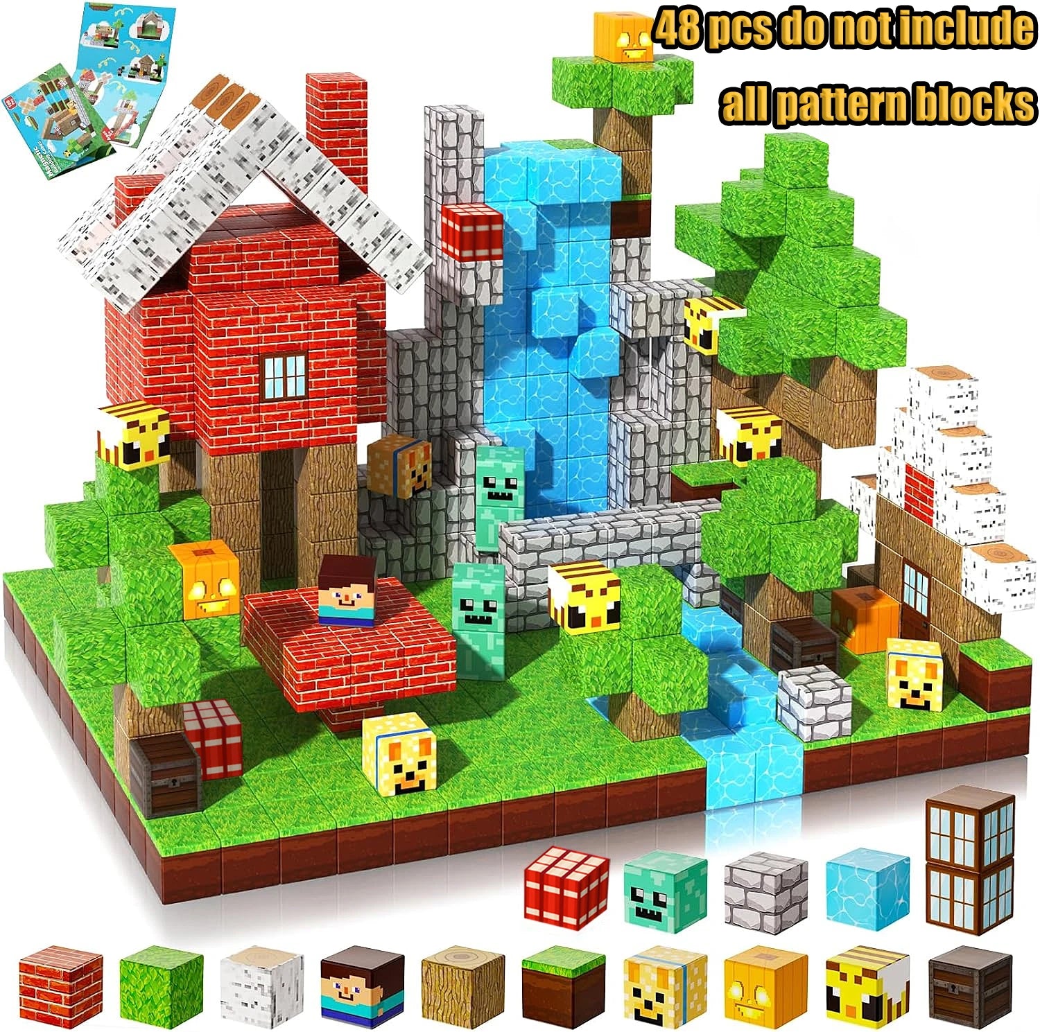 Magnetic Building Blocks Mine World Magnetic Mine Exploration Construction Brick Cube STEM Toy Set Gift for Boy Girl Children Atypical Journey Store