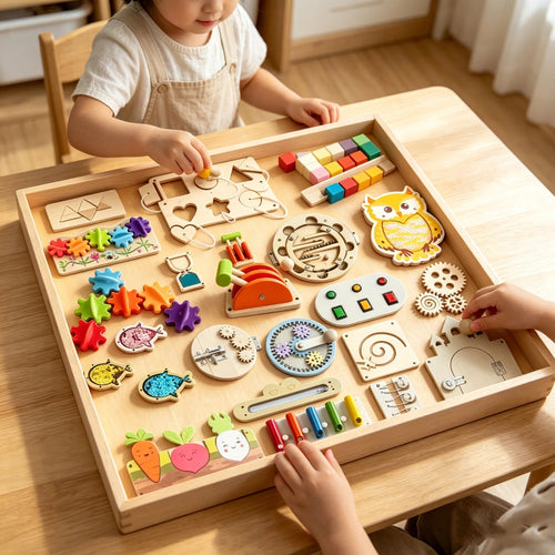 DIY Montessori Busy Board Accessories, Wooden Sensory Educational Toy, Fine Motor Skills & Cognitive Training Learning Toy for K Atypical Journey Store