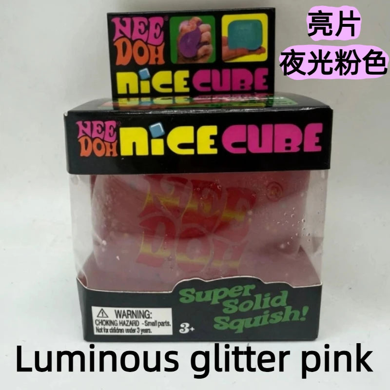 New Schylling Needoh Nice Cube Glow In The Dark Squishy Stress Toy - Slow Rebound Glitter Sensory Relief for Adults Atypical Journey Store