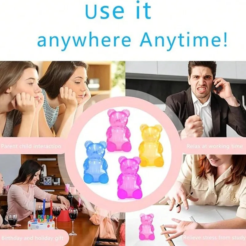 NEEDOH Soft Gummy Bear Fidget Squeeze Toy TPR Sensory Stress Relief Toy Kids Birthday Party Gift Atypical Journey Store