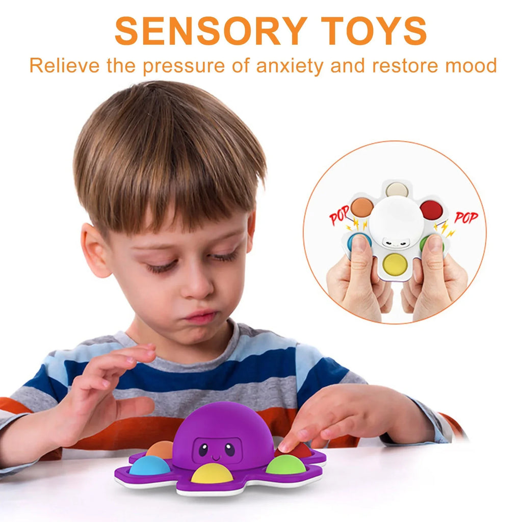 1PCS New Anti Stress Push Bubble Fidget Spinner Face-Changing Sensory Toy Push popete Spiner Stress Relief Fidget Toys For Kids Atypical Journey Store