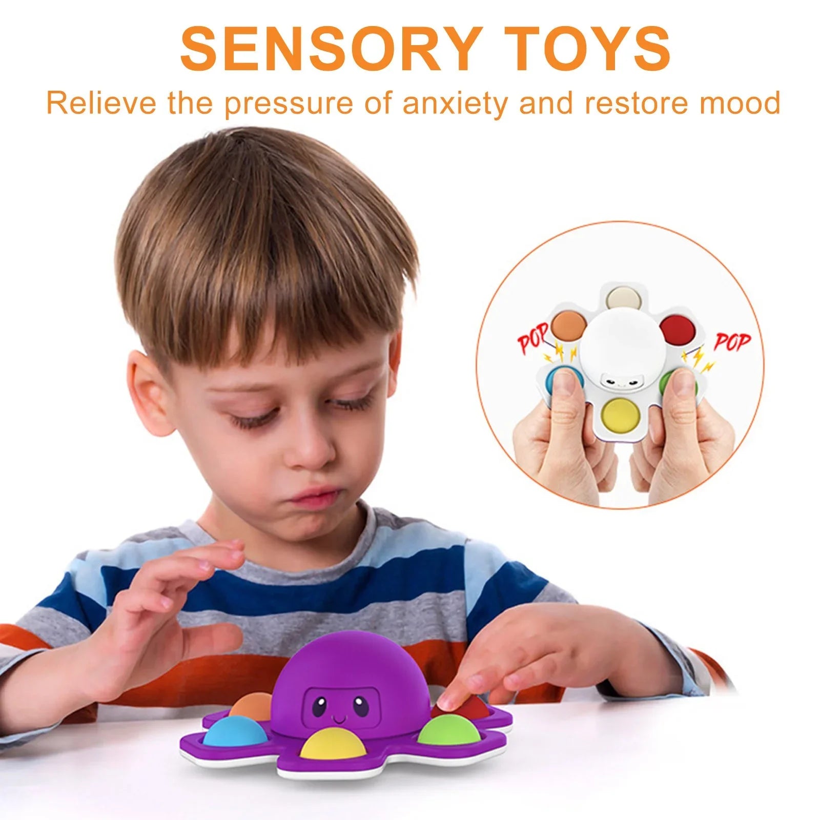 1PCS New Anti Stress Push Bubble Fidget Spinner Face-Changing Sensory Toy Push popete Spiner Stress Relief Fidget Toys For Kids Atypical Journey Store