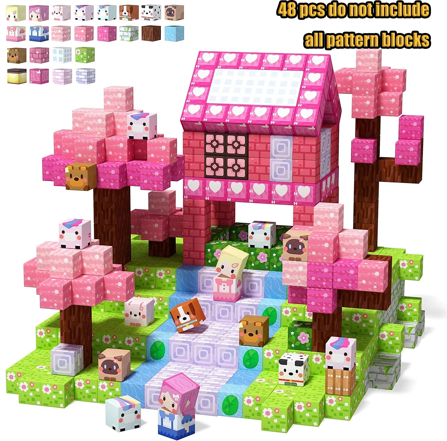 Magnetic Building Blocks Mine World Magnetic Mine Exploration Construction Brick Cube STEM Toy Set Gift for Boy Girl Children Atypical Journey Store