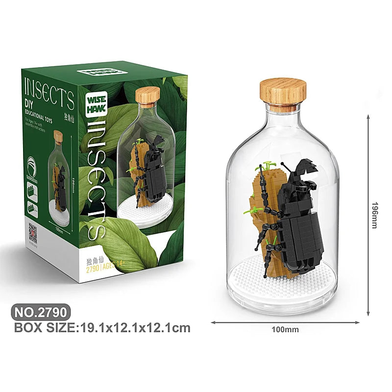 New Product Simulation Animal Series Creative Children's Toys Bottled Building Blocks Flamingo Seahorse Educational Gift Model Atypical Journey Store