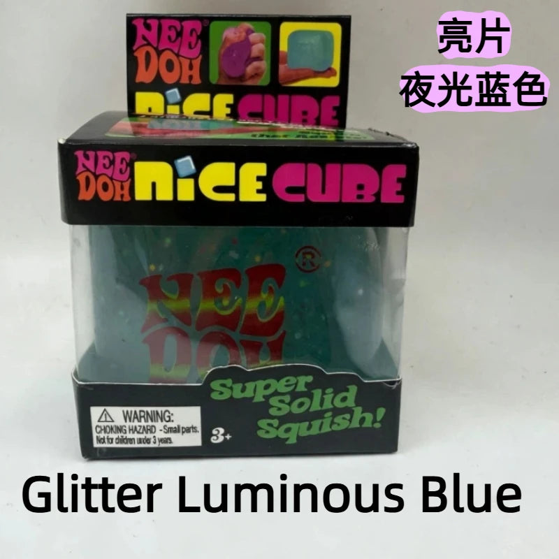 New Schylling Needoh Nice Cube Glow In The Dark Squishy Stress Toy - Slow Rebound Glitter Sensory Relief for Adults Atypical Journey Store