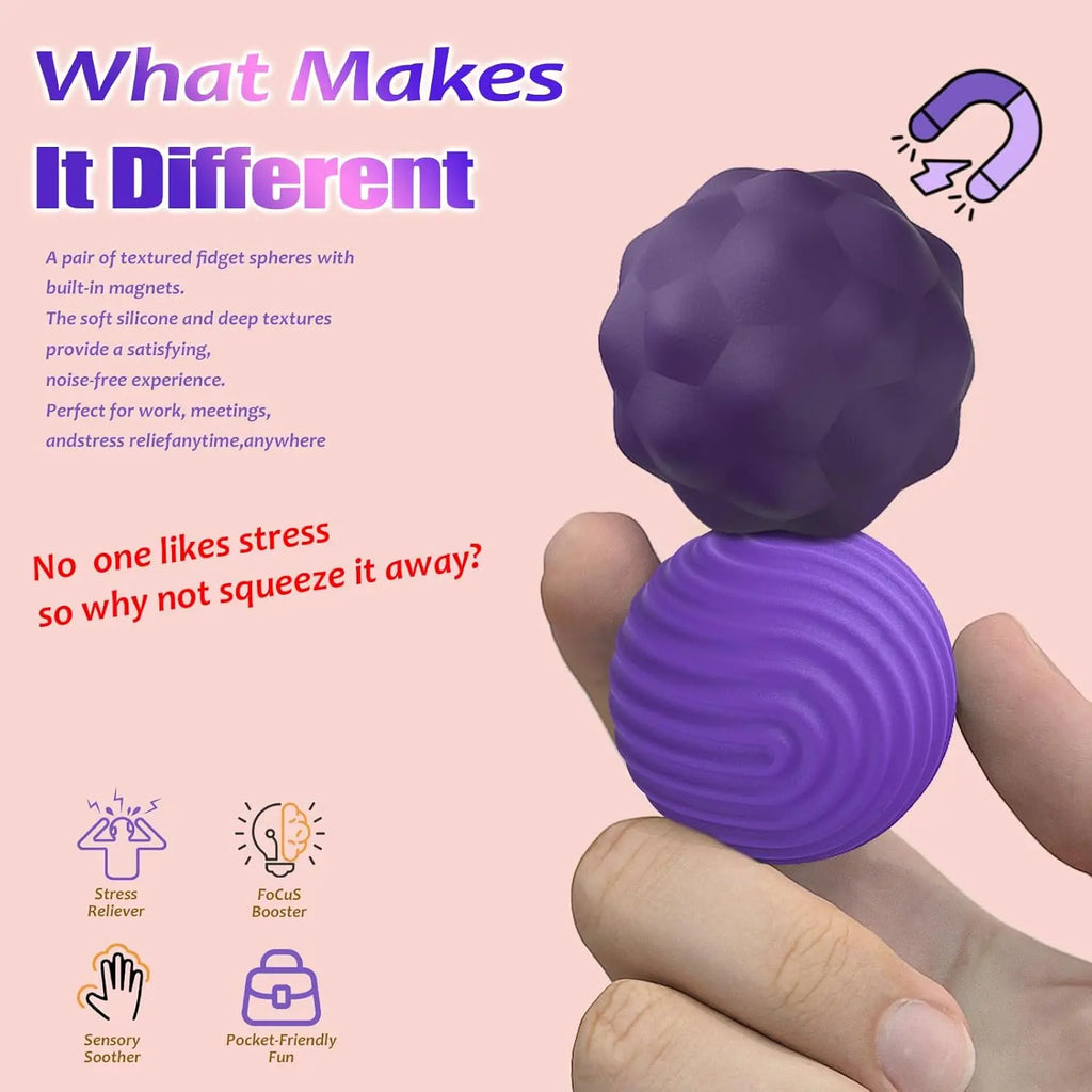 2-8 PCS Magnetic Toy Silicone Magnetic Ball Fidgeting Toy Stress Relief Fingertip Activity Small Decoration Toys Miniature Model Atypical Journey Store