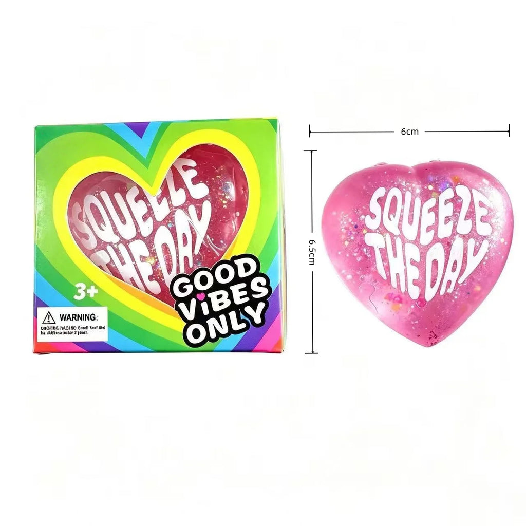 Heart-Shaped Squishy Toy, Soft and Comfortable to the Touch, Non-Sticky, Quick to Bounce Back, Cute and Compact, Portable Palm-Sized Toy. Size: 4Cm*3.8Cm/6.5Cm*6Cm Atypical Journey Store