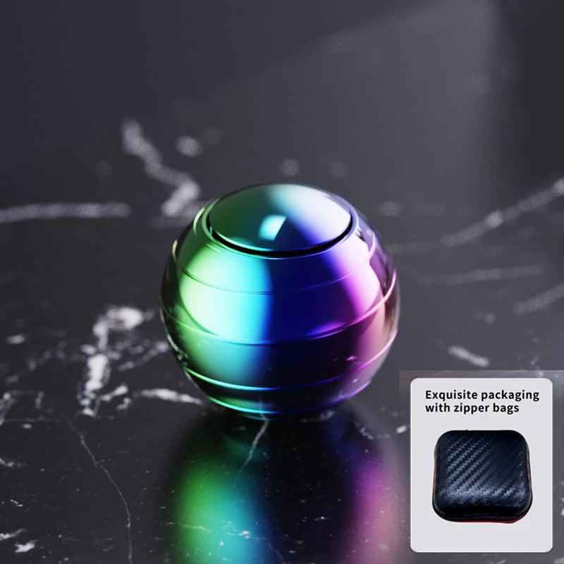 EDC Finger Decompression Metal Desktop Gyroscope Finger Stress-Relieving Toy Stress Relief Visual Fidget Spinner Children's Gift Atypical Journey Store