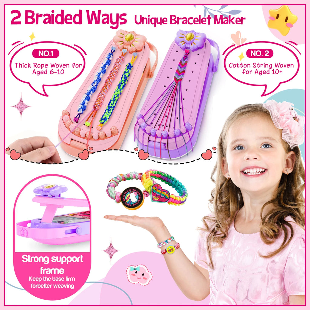 DIY Bracelet Making Kit for Girls - Children's Art And Craft Jewelry Rope Weaving Set Toy Suitable for Ages 6-12 Gift Atypical Journey Store