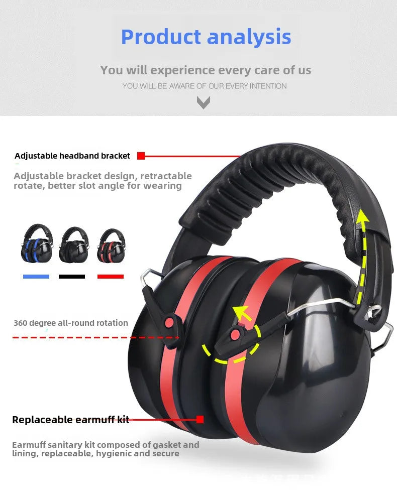 Hearing Protection Noise Canceling Ear Muffs Adult Headphones Suitable for Lawn Mowing, DIY, Construction, Carpentry, Shooting Atypical Journey Store