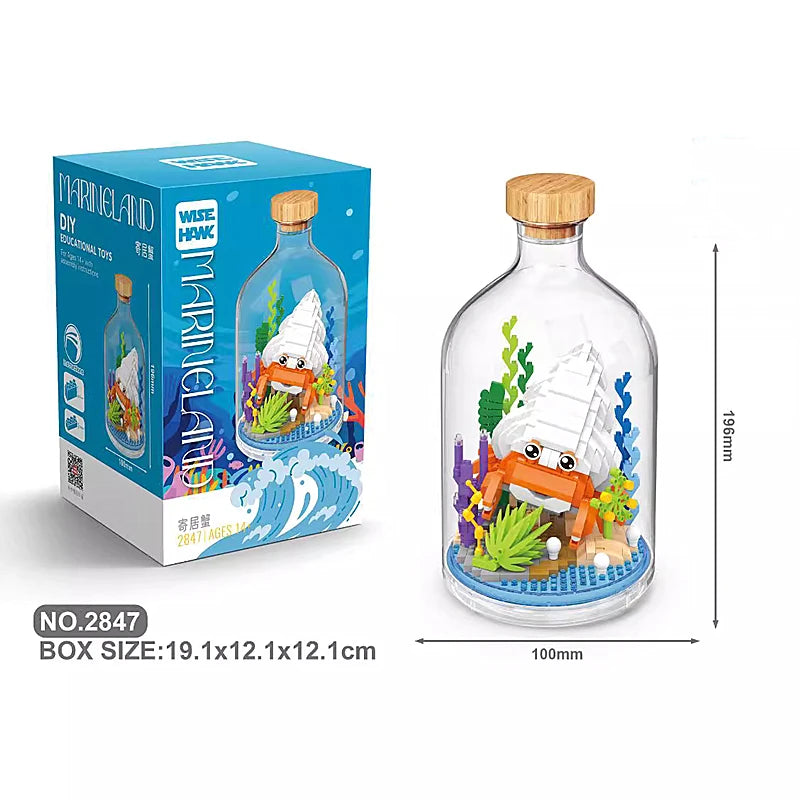 New Product Simulation Animal Series Creative Children's Toys Bottled Building Blocks Flamingo Seahorse Educational Gift Model Atypical Journey Store