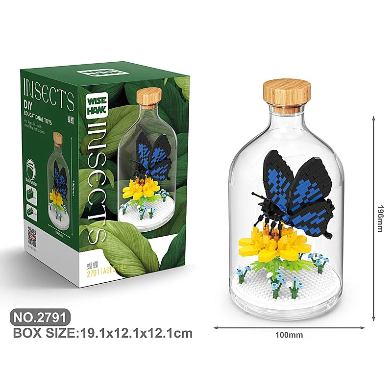 New Product Simulation Animal Series Creative Children's Toys Bottled Building Blocks Flamingo Seahorse Educational Gift Model Atypical Journey Store