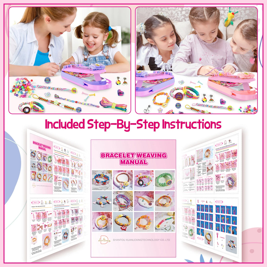 DIY Bracelet Making Kit for Girls - Children's Art And Craft Jewelry Rope Weaving Set Toy Suitable for Ages 6-12 Gift Atypical Journey Store