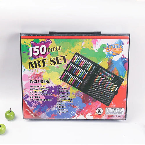 150 Brush Set Children's Painting, Stationery Art Oil Painting Stick Tools Watercolor Pen Crayon Pencil Graffiti Gift Box Atypical Journey Store