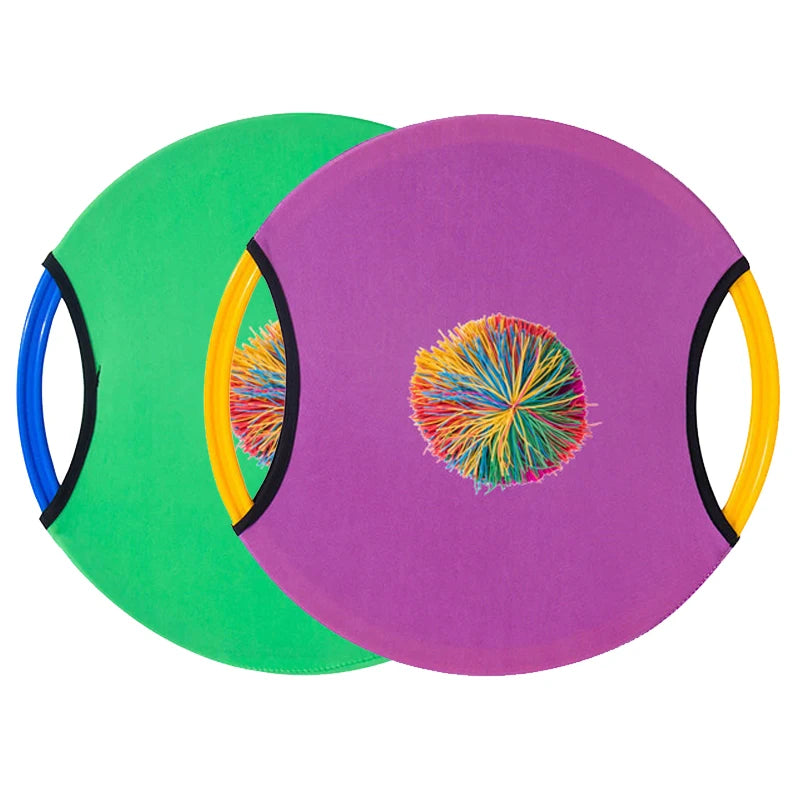 2PCS Outdoor Sports 28CM Flying Disc Trampoline Paddle Ball Game Toss and Catch Parent Child Interactive Sensory Toys Kids Adult Atypical Journey Store