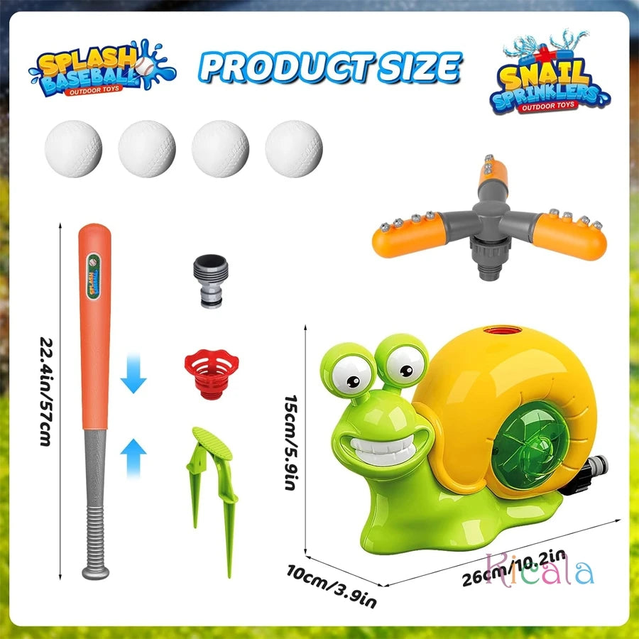 Kids Snail Water Sprinkler Toy - Automatic Outdoor Baseball Game for Fun Summer Play Atypical Journey Store