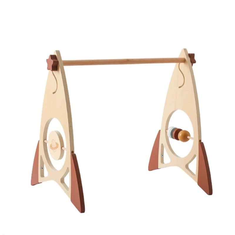 Wooden Baby Play Gym with Music Activity Mat for 0-12 Months - Sensory Development Toys with Mobile Bells for Limb Exercises Atypical Journey Store