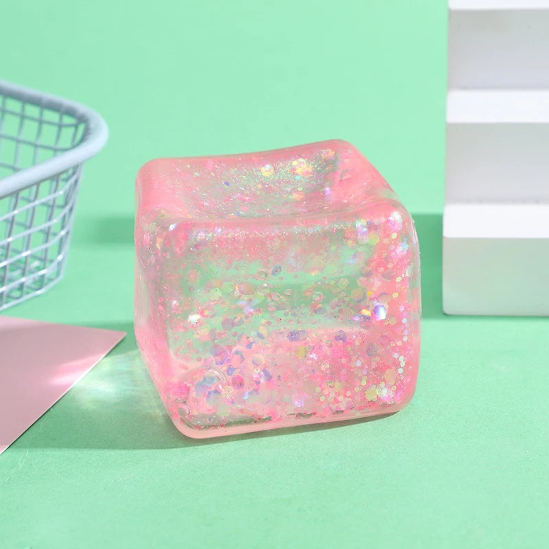 5CM Ice Cube Shaped Fidget Toy Square Stress Relief Ball Squishy Squeeze Anxiety Maltose Stress Relief Sensory Adults Toys Atypical Journey Store