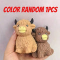 Popular New Products Scottish Highland Cow Stress Relief Toy Slow Bounce Sensory Soft Toy Cheese Squeezing Stress Relief Gift Atypical Journey Store