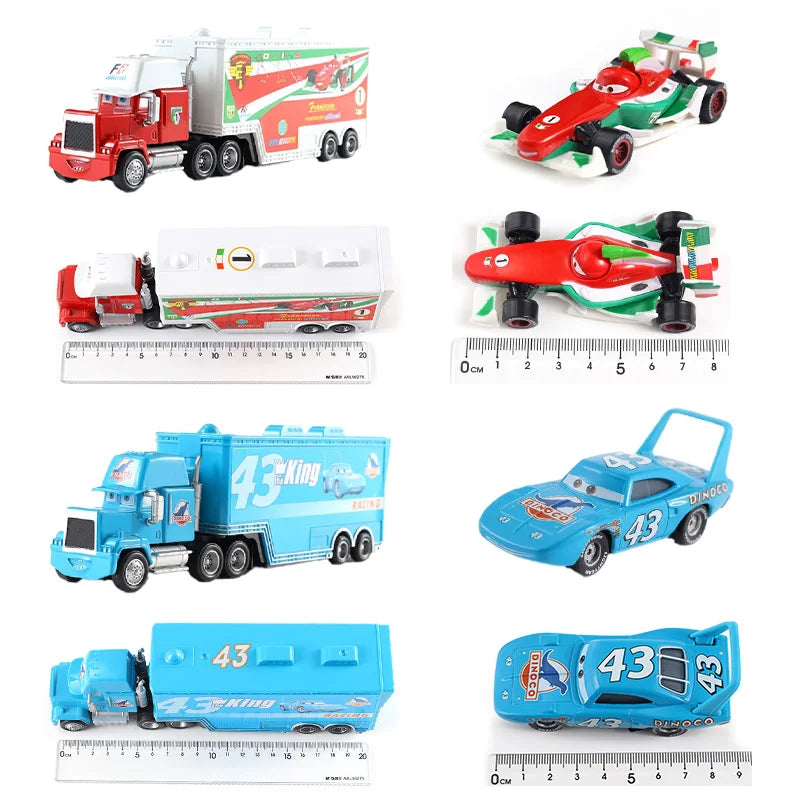 Disney Pixar Cars 3 Lightning McQueen, Jackson Storm, Cruz Ramirez, Hudson Mack Truck & Chick Hicks Toy Set Atypical Journey Store