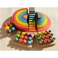 High quality lime wood rainbow arch stacking blocks wooden toys for children aged 4-12