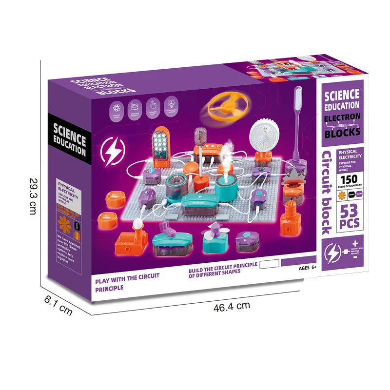 STEM Science Education Electronic Building Blocks Toy Physics Circuit Experiment Set Handmade Science Kit for Kids Atypical Journey Store