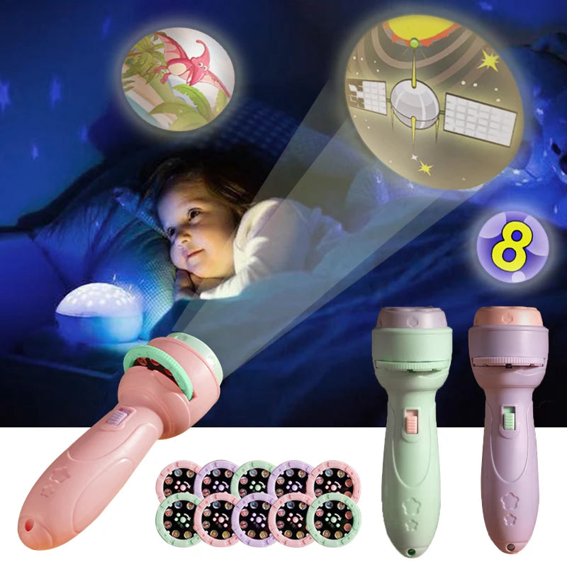 Educational Projector Flashlight Toy for Kids - Luminous Cartoon Patterns for Early Learning and Development Atypical Journey Store