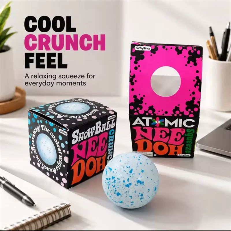 Needoh Snow Ball Crunch Stress Ball Squishy Fidget Sensory Toy Soft Quick Rebound Flour Filling  Anti-anxiety Decompression Toy Atypical Journey Store