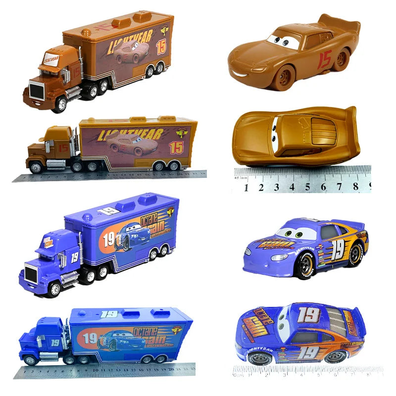 Disney Pixar Cars 3 Lightning McQueen, Jackson Storm, Cruz Ramirez, Hudson Mack Truck & Chick Hicks Toy Set Atypical Journey Store