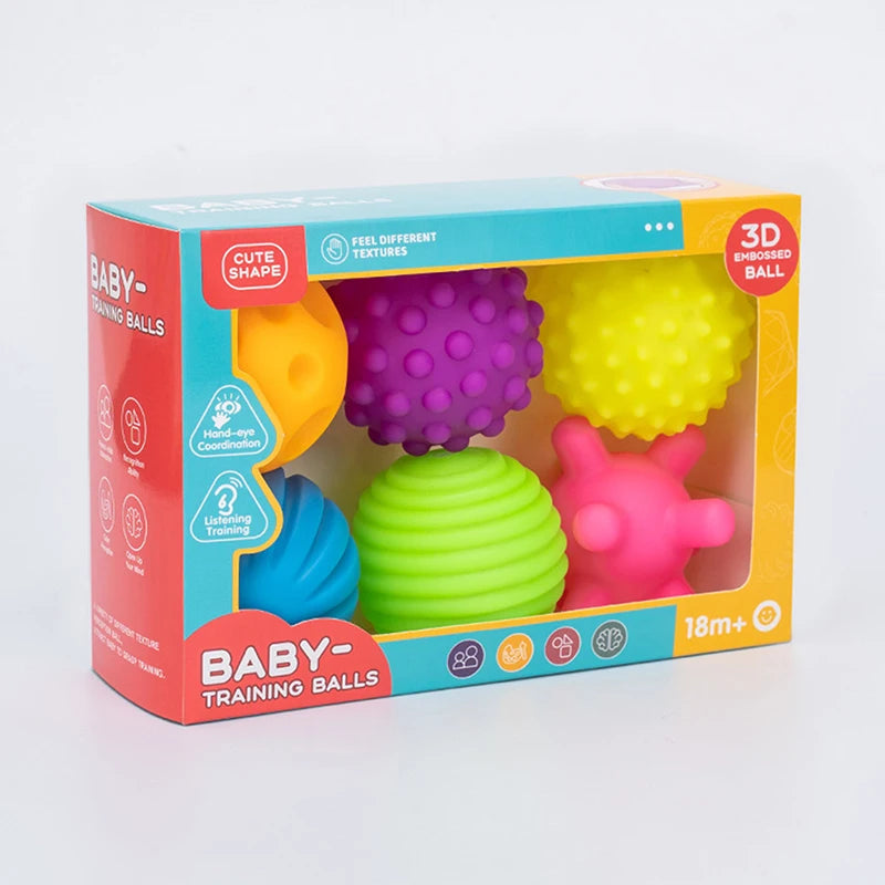 6Pcs Baby Toys Sensory Balls For Children Textured Hand Touch Ball Soft Massage Ball Infant Rattle Senses Toys Educational Bath Atypical Journey Store