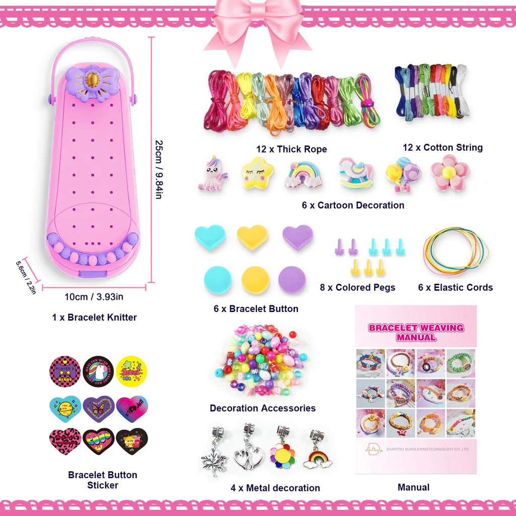 DIY Bracelet Making Kit for Girls - Children's Art And Craft Jewelry Rope Weaving Set Toy Suitable for Ages 6-12 Gift Atypical Journey Store