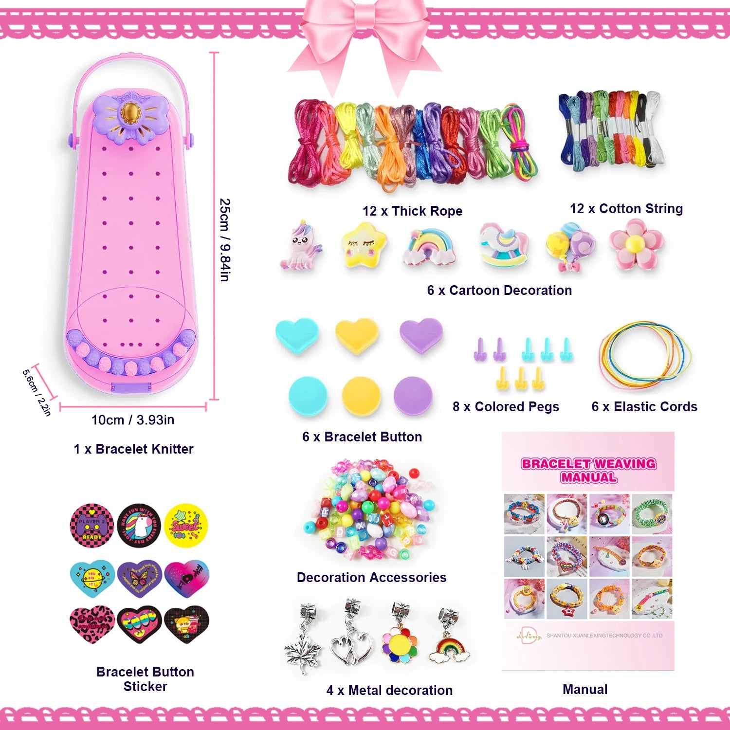 DIY Bracelet Making Kit for Girls - Children's Art And Craft Jewelry Rope Weaving Set Toy Suitable for Ages 6-12 Gift Atypical Journey Store