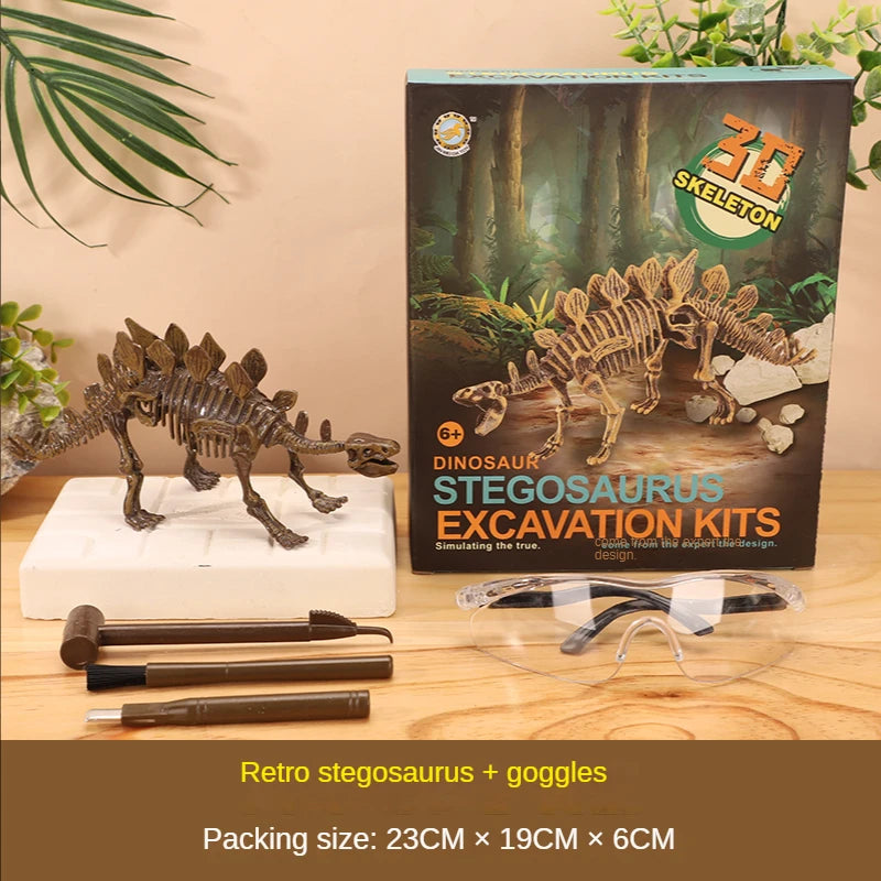 Jurassic World Kids Dinosaur Toy DIY Fossil Archaeology Excavation Kit Skeletons Dig Stem Science Educational Toys for Children Atypical Journey Store