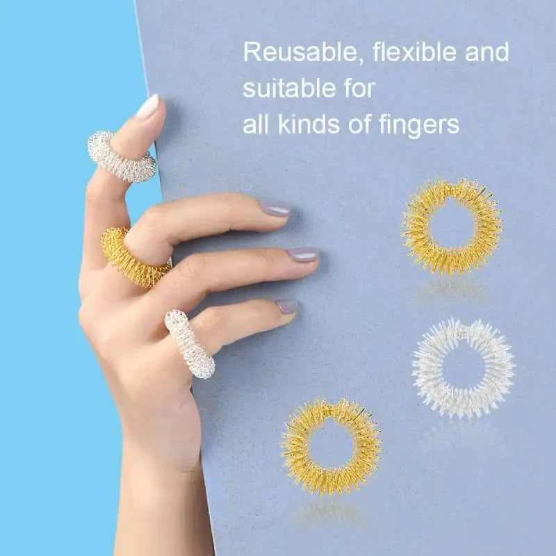 12pcs Acupressure Fidget Rings Set for Stress Relief and Sensory Stimulation - Finger Massager Toys for Teens and Adults Atypical Journey Store