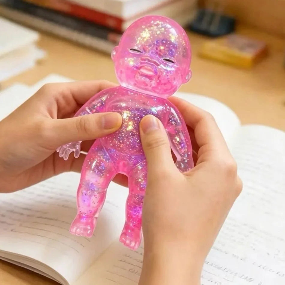 Top Seller Glitter Baby Squishy Toy Slow Rebound Fidget Toy Stress Relief Soft Squeeze Toy Creative Gift for Kids Adults
