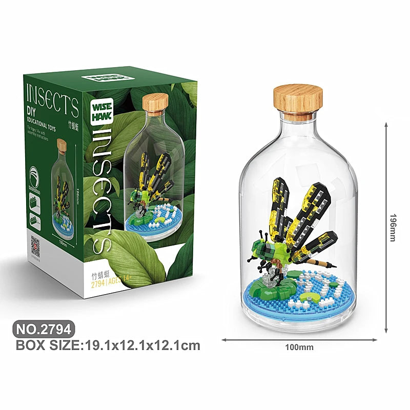 New Product Simulation Animal Series Creative Children's Toys Bottled Building Blocks Flamingo Seahorse Educational Gift Model Atypical Journey Store