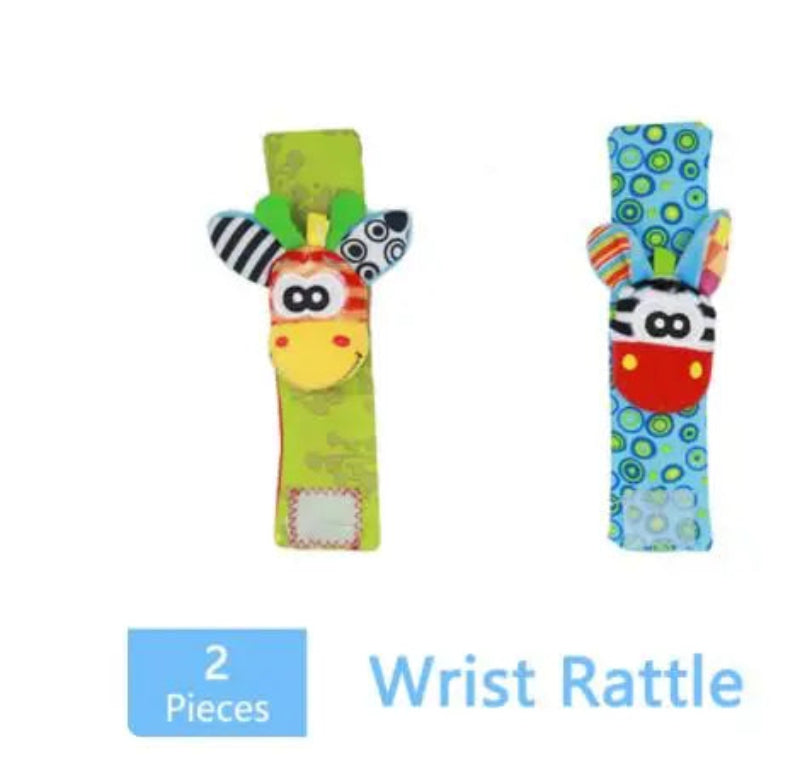 Newborn Cartoon Plush Socks Wrist Strap Rattles Baby Toys 0-36 Months Atypical Journey Store