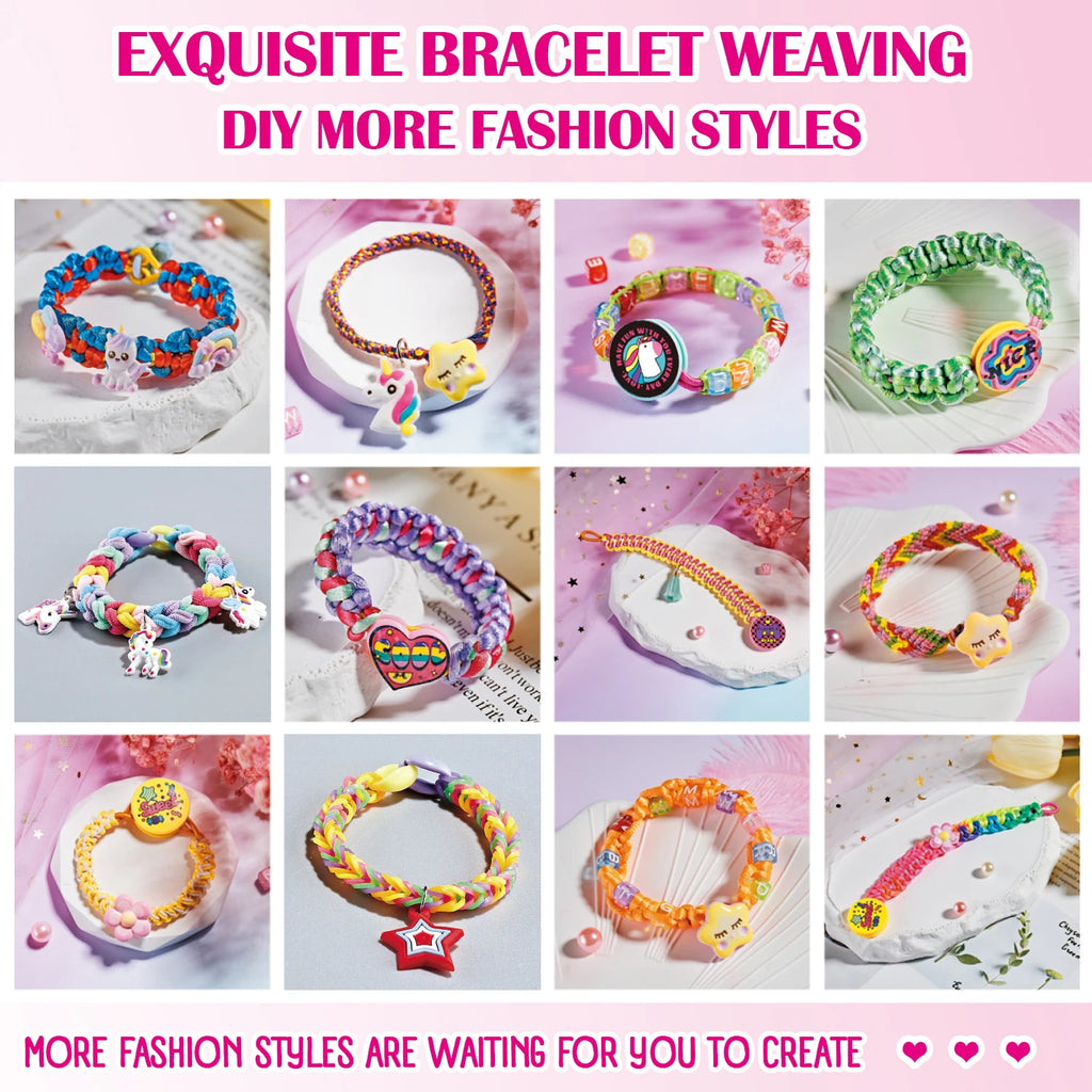 DIY Bracelet Making Kit for Girls - Children's Art And Craft Jewelry Rope Weaving Set Toy Suitable for Ages 6-12 Gift Atypical Journey Store