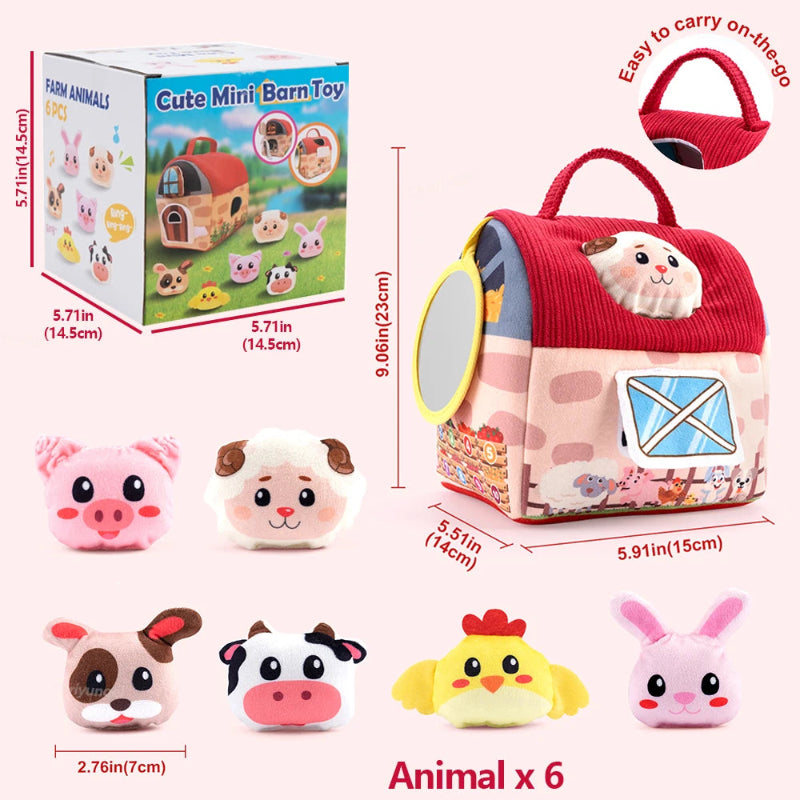 Montessori Plush Barn Sensory Toy Set with Farm Animals for Babies Atypical Journey Store