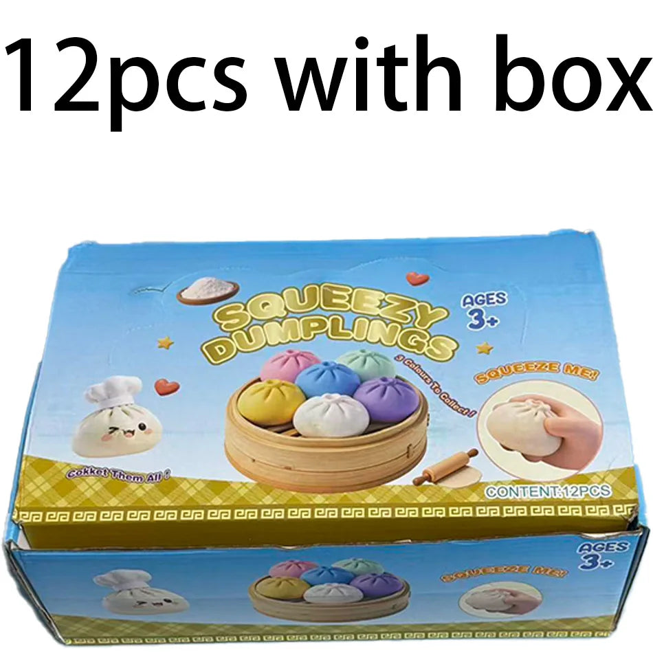 New 1-12pcs Glitter Dumpling Glitter Dumpling Squishy with Box Dumplings Sensory Squeeze Toy for Stress Relief Toys Atypical Journey Store