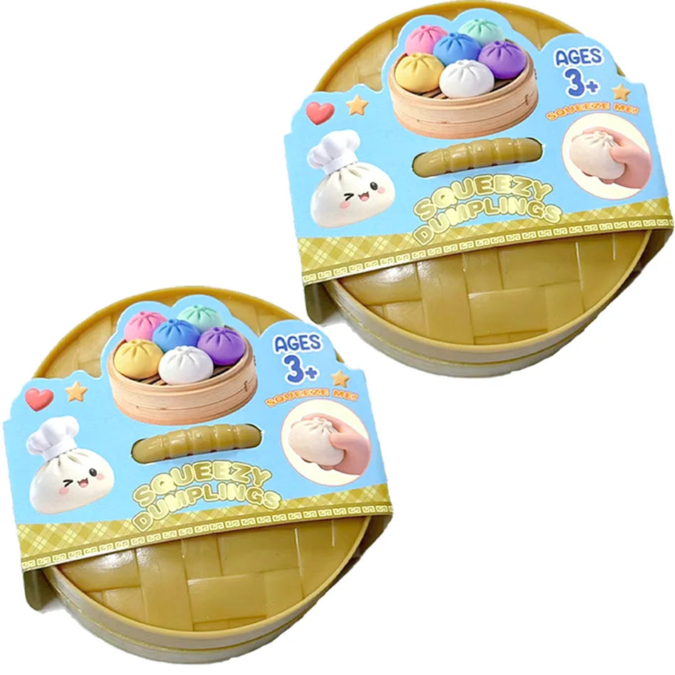 New 1-12pcs Glitter Dumpling Glitter Dumpling Squishy with Box Dumplings Sensory Squeeze Toy for Stress Relief Toys Atypical Journey Store
