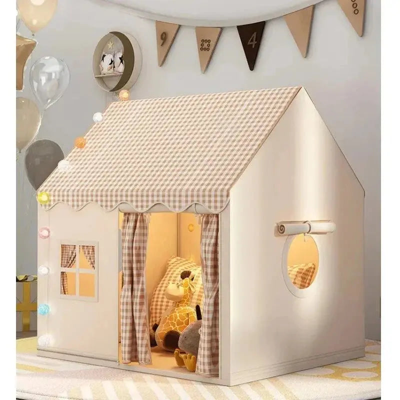 Princess castle kid toys tent play house cubby made of breathable polyester, foldable and spacious for children ages 0-14 years