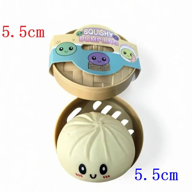 5.5/8.5cm Stress 1-12Pcs Dumpling Squash Toy Dampaline Squishy with Box Dumplings Sensory Squeeze Toy for  Relief Gift Birthday Atypical Journey Store