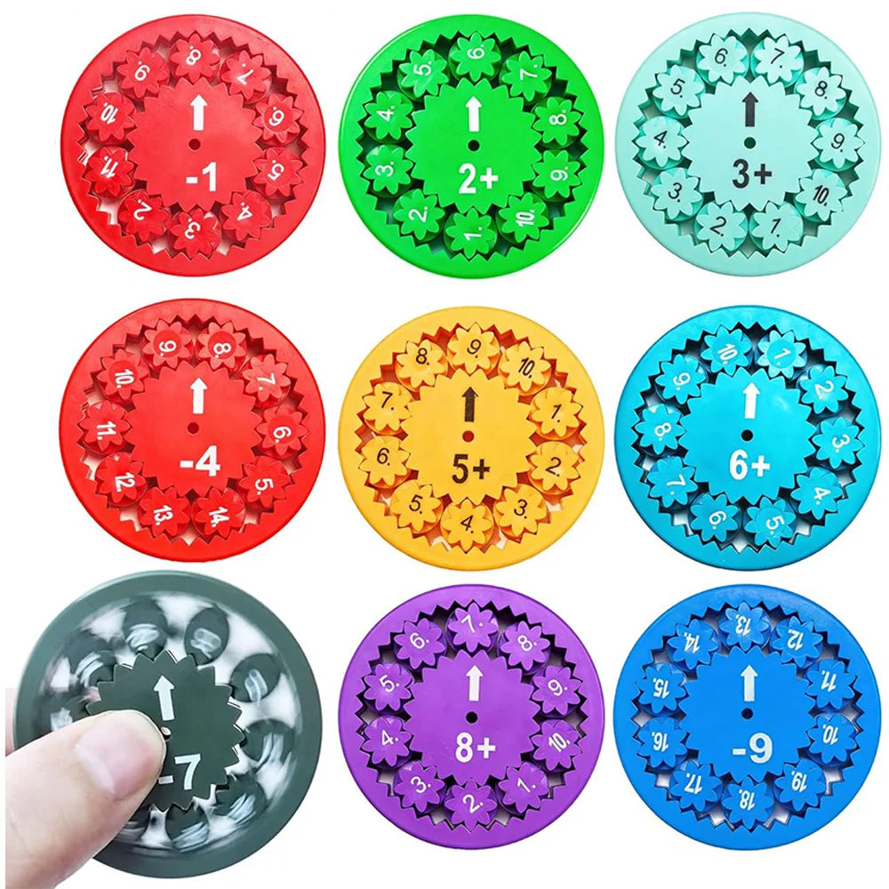 9 Pcs Math Fidget Spinners Multiplication & Division Learning Toys for Kids Hands-On Math Manipulatives Games for Classroom Atypical Journey Store