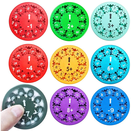 9 Pcs Math Fidget Spinners Multiplication & Division Learning Toys for Kids Hands-On Math Manipulatives Games for Classroom Atypical Journey Store