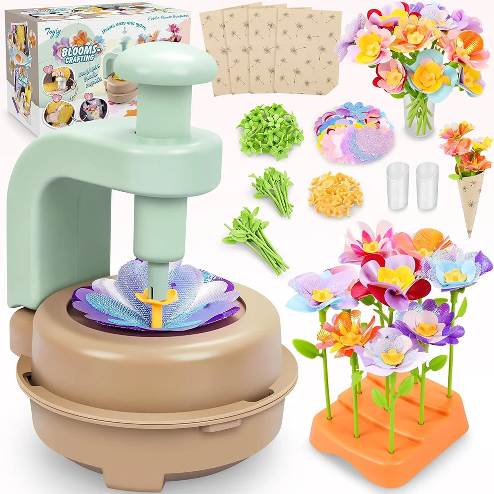 Fabric Flower Bouquets Toys DIY Craft Kits Kids-Flowers Market Toy Build Flower Bouquet Toddler Girl Educational Activity Gifts Atypical Journey Store